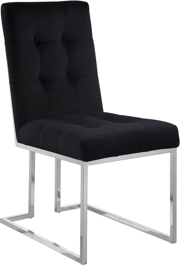 Sara Dining Chair In Black Velvet