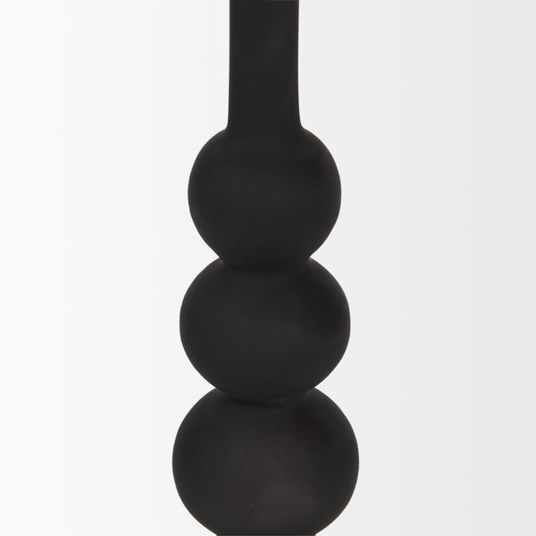 Haute Large Matte Black Blown Glass Candlestick