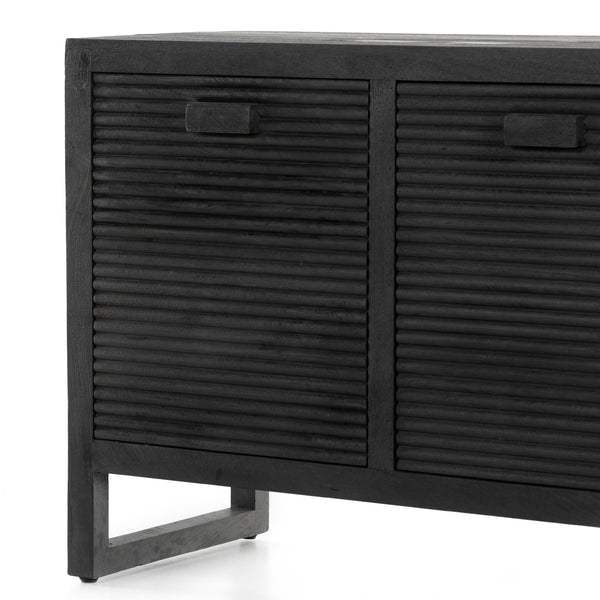 Lorne Media Console In Dark Reeded Totem