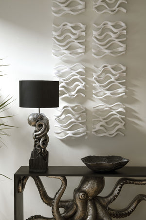 Vine Wall Tile, Matte White, Set of 4