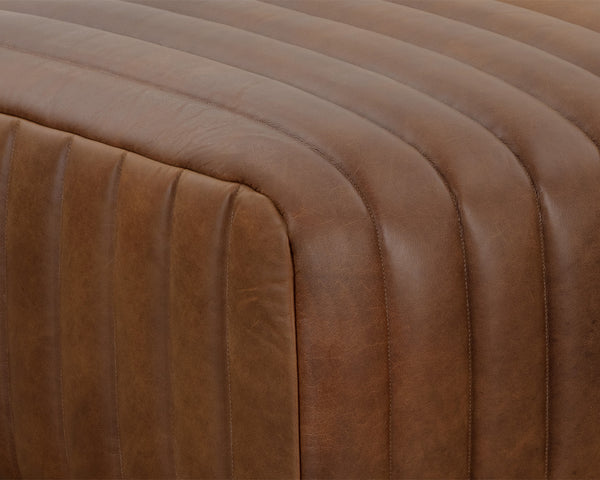 LEWIN OTTOMAN - RECTANGULAR - LUCIA TOBACCO LEATHER