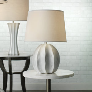 Urchin Ceramic Table Lamp with Linen Shade