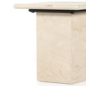 Arum End Table - Cream Marble