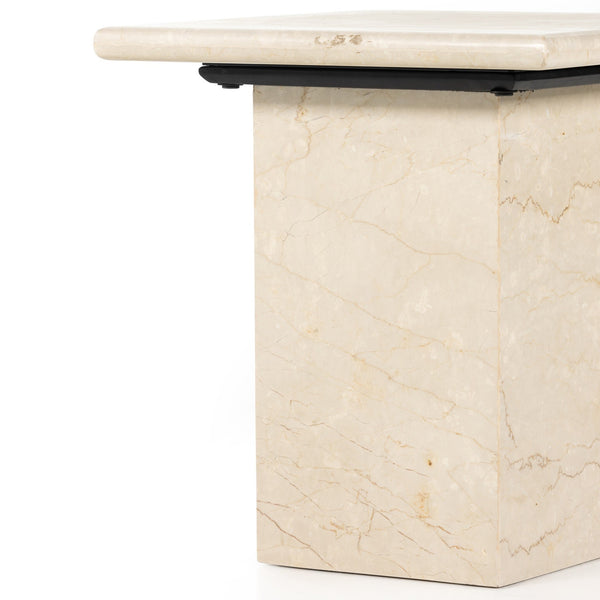 Arum End Table - Cream Marble