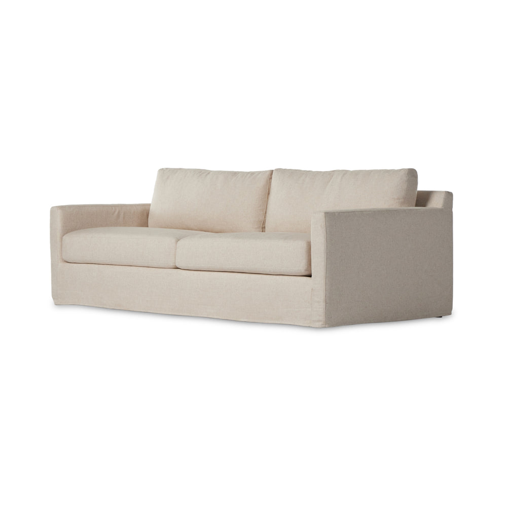 Hampton Slipcover Sofa In 93" In Evere Oatmeal
