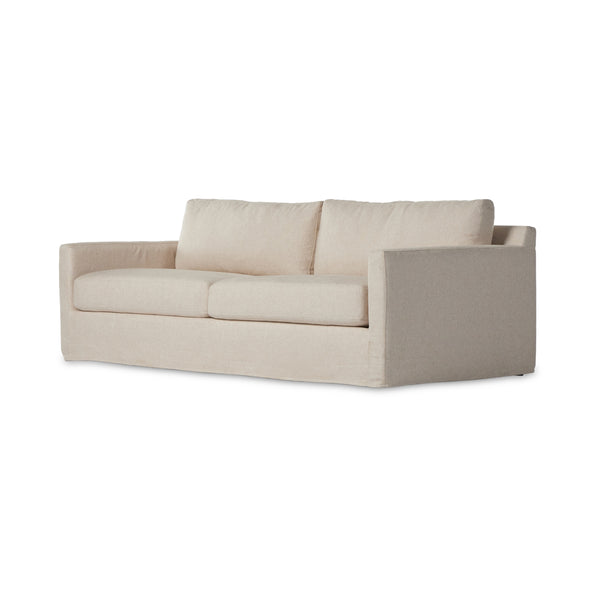 Hampton Slipcover Sofa In 93" In Evere Oatmeal