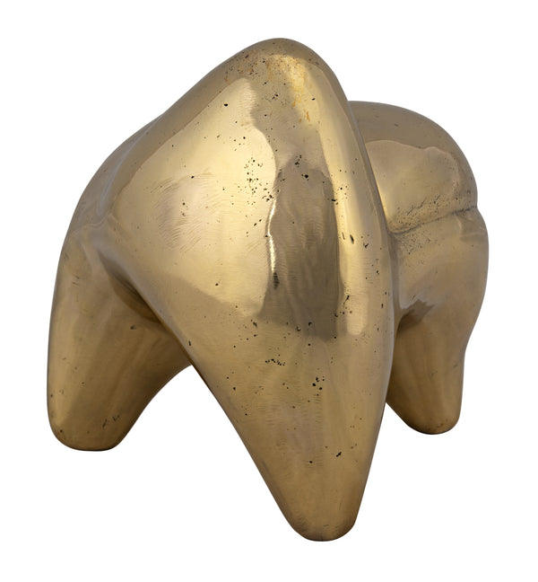 Alien Metal Alloy Sculpture in Antique Brass Finish