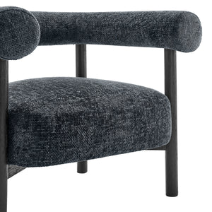 Vincent Chenille Accent Arm Chair Black Legs, Grenada Charcoal 
