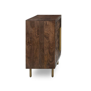 Norwood Solid Wood Cabinet with Brass Details