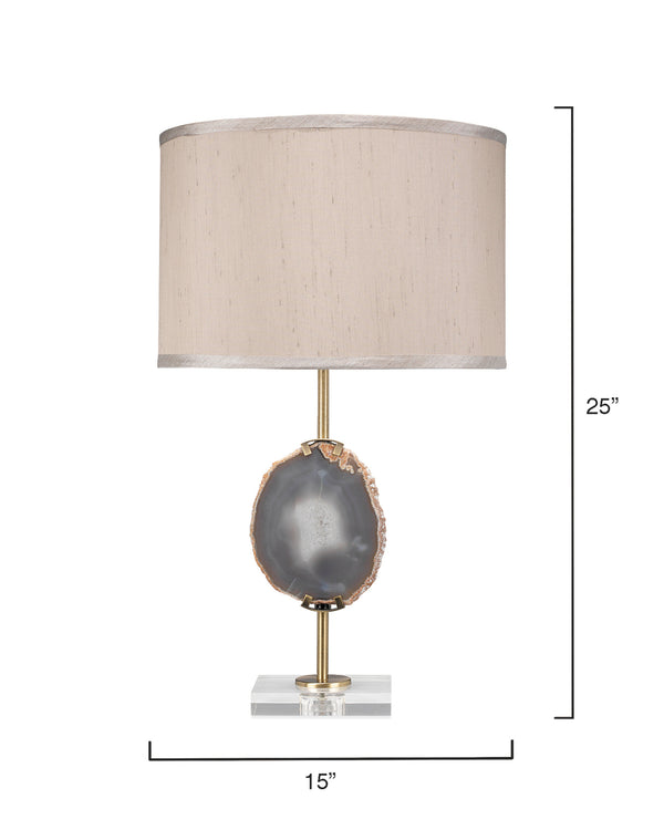 Agate Slice Table Lamp with Linen Shade