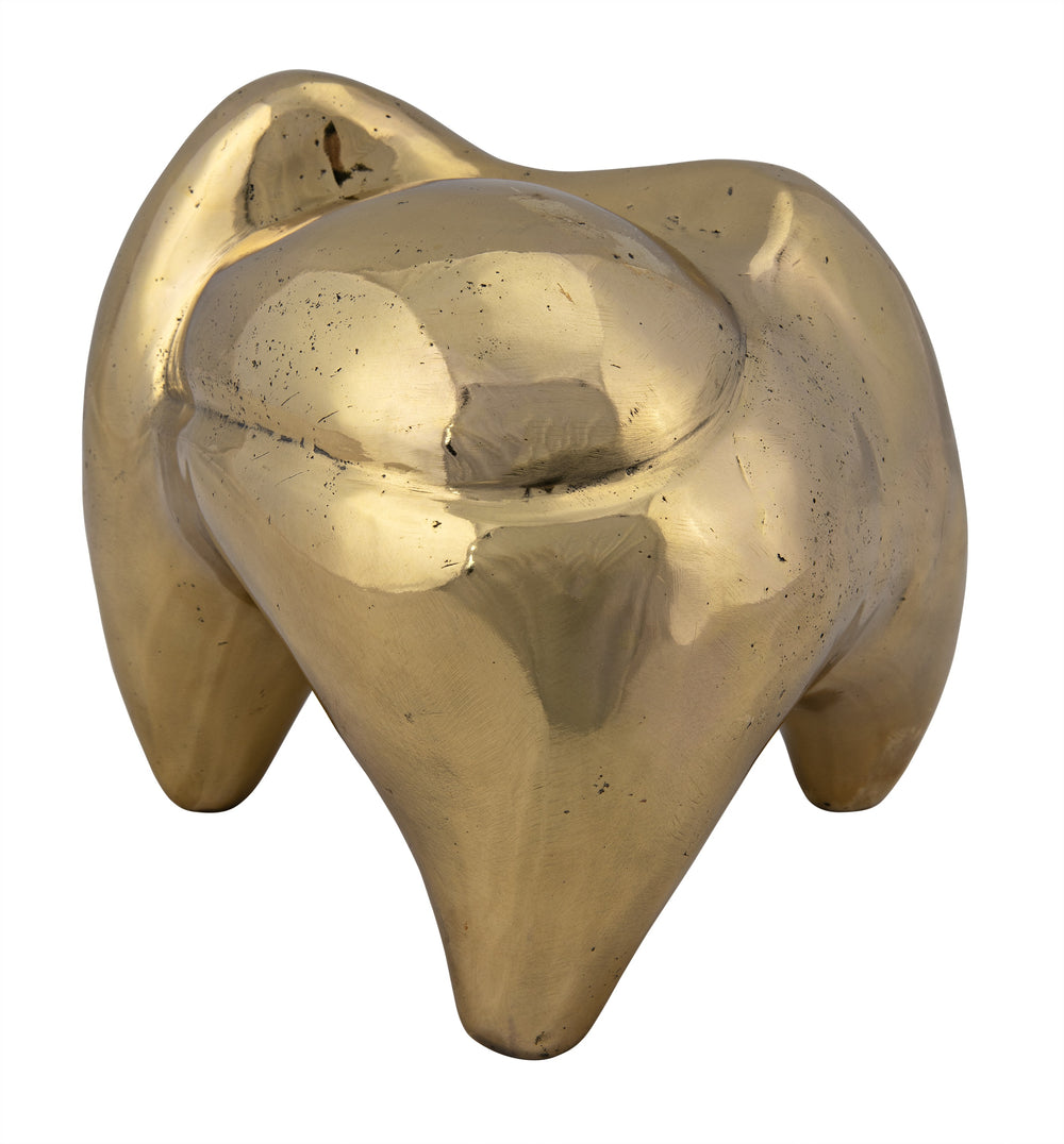 Alien Metal Alloy Sculpture in Antique Brass Finish