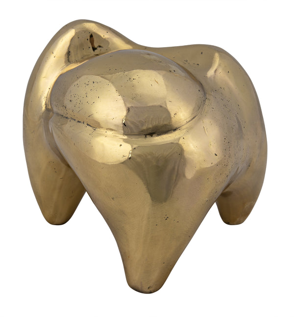 Alien Metal Alloy Sculpture in Antique Brass Finish