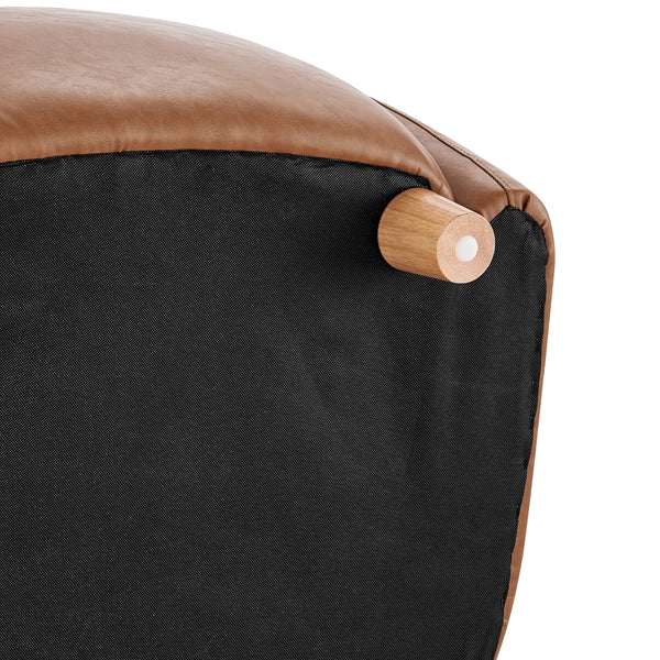 Tiffany KD Faux Leather Accent Arm Chair, Vintage Cider