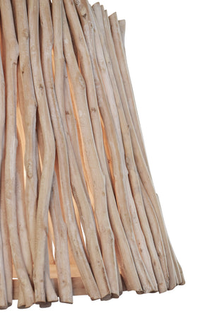 TAPERED DRUM PENDANT HANDCRAFTED WITH WHITEWASH EUCALYPTUS WOOD