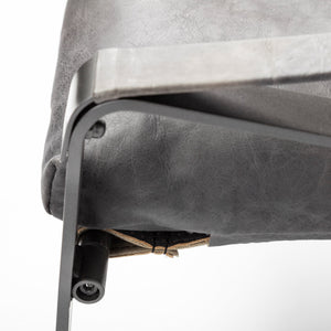 Hornet II Black Leather Body Metal Frame Accent Chair