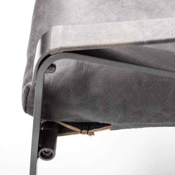 Hornet II Black Leather Body Metal Frame Accent Chair