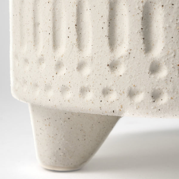 Jacob I Short White Ceramic Smiling Face Vase