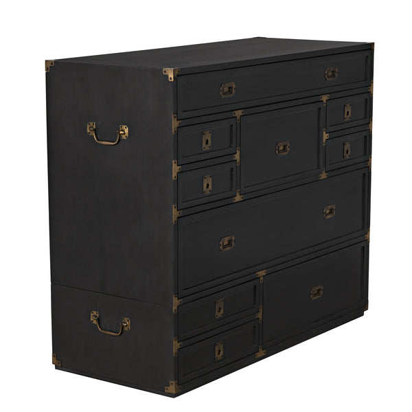 Charles Chest in Pale Mahogany with Brass Handles