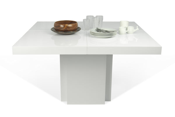 dusk 51" dining table in high gloss white