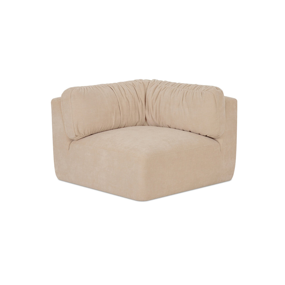 Moe's Matina Corner Chair in Oatmeal Chenille