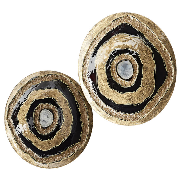 Skipping Rocks Wall Decor | Gold And Black - Small