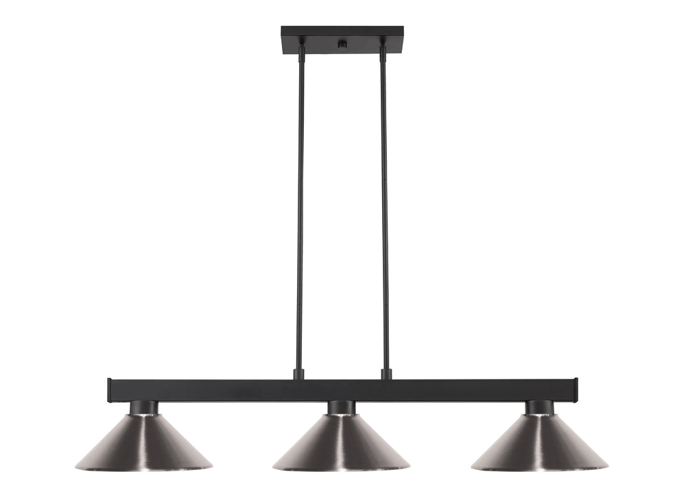Cobalt 3 Light Billiard Light in Matte Black Finish
