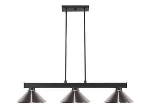 Cobalt 3 Light Billiard Light in Matte Black Finish