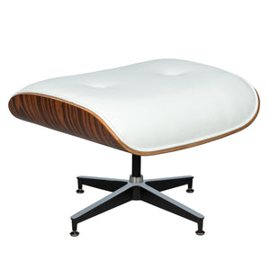 REYS LOUNGE CHAIR & OTTOMAN - WHITE LEATHER