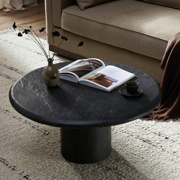Bonnie Coffee Table In Textured Black Concrete