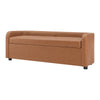 Wendy KD Faux Leather Storage Bench, Vintage Cider