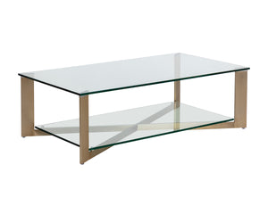 XAVIER COFFEE TABLE - RECTANGULAR - ANTIQUE BRASS