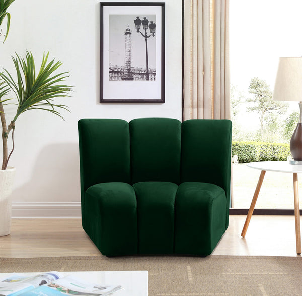 Lynda Modular Chair In Green Velvet