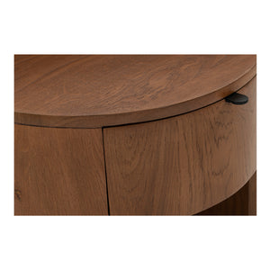 Theo One Drawer Nightstand in Brown Oak