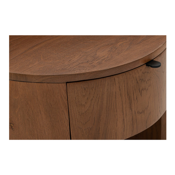 Theo One Drawer Nightstand in Brown Oak