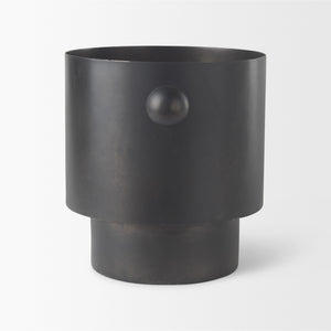 Juno 8.5H Large Black Iron Vase