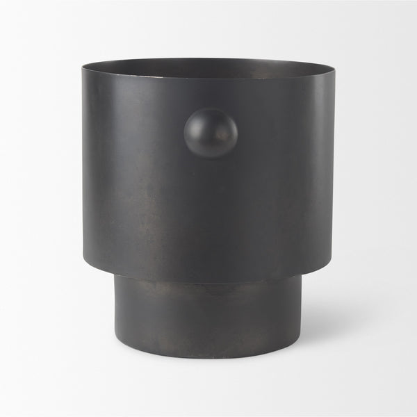 Juno 8.5H Large Black Iron Vase