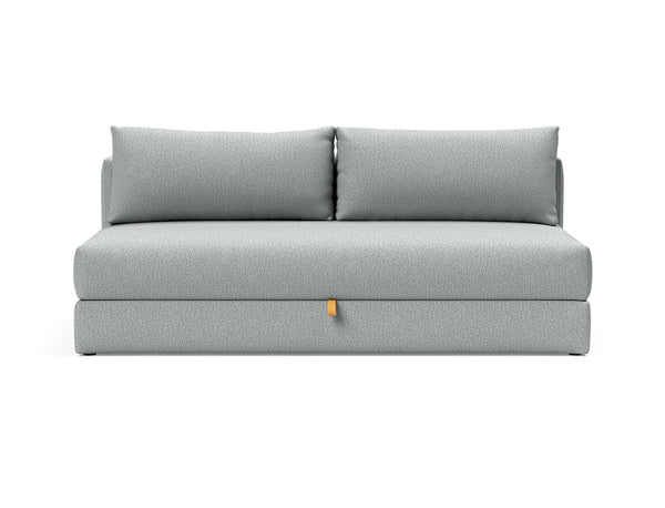 OSVALD FULL SOFABED in MELANGE GREY FABRIC WITH Black steel LEGS 538