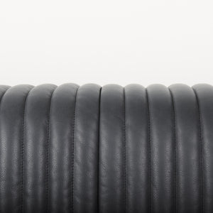Ricciardo Black Leather Wrapped Three Seater Sofa 82.5L x 38.5W x 26.5H