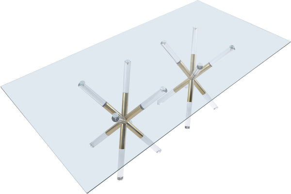 Erick Dining Table In Acrylic/Gold