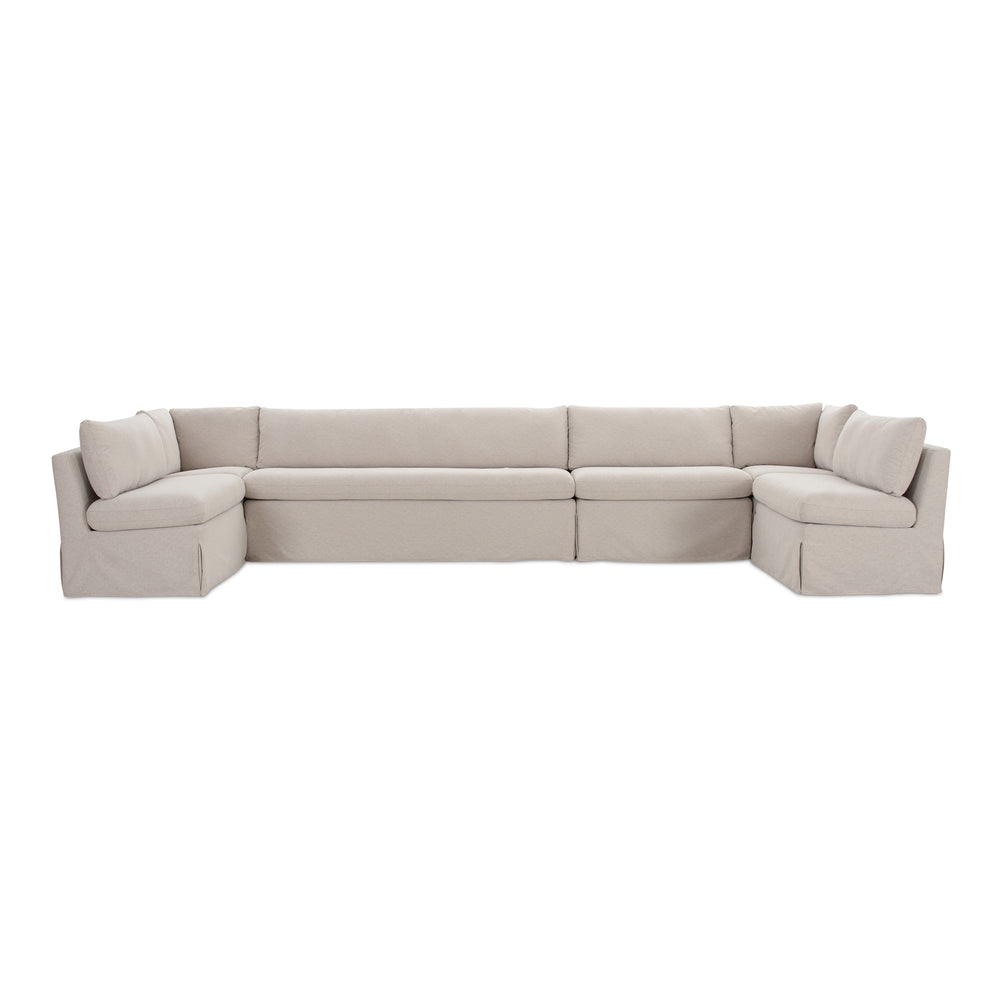 Moe's Fable Slipcover Dining Banquette U-Shape Beige 168"