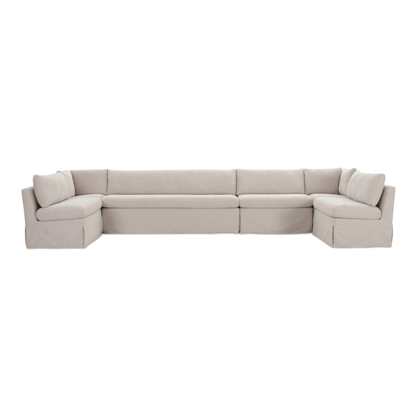 Moe's Fable Slipcover Dining Banquette U-Shape Beige 168"