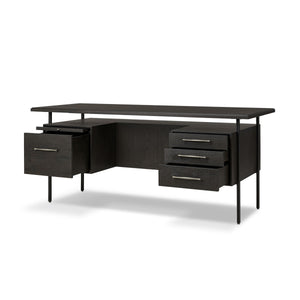 Lauren Desk - Charcoal Oak Resawn Veneer