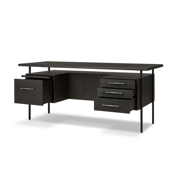 Lauren Desk - Charcoal Oak Resawn Veneer
