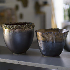 Pyrite 7.3"H Cachepot