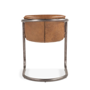 Portofino Distressed Chestnut Leather Dining Chair