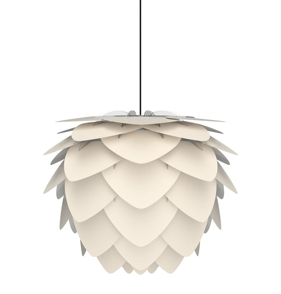 Aluvia Medium Plug-In Pendant in Pearl with Black Cord