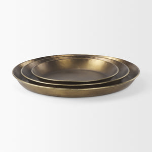 Eagan 20.0L x 20.0W x 1.8H Brass Aluminium Tray Medium