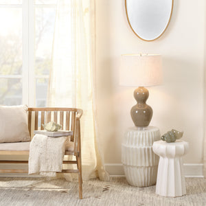 Algae Ceramic Indoor/Outdoor Side Table, White