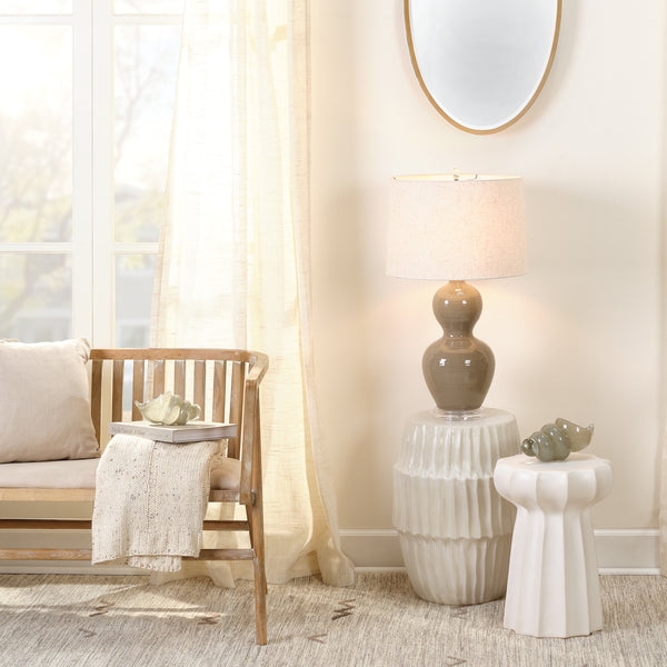 Algae Ceramic Indoor/Outdoor Side Table, White