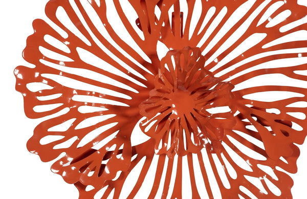 Flower Wall Art, Extra Small, Coral, Metal
